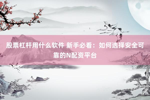股票杠杆用什么软件 新手必看：如何选择安全可靠的N配资平台